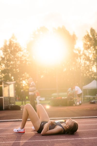 Carolin Hinrichs (VfL Loeningen) ueber 3000m Hindernis  am 28.05.2022 waehrend der World Athletics Continental Tour IFAM Oordegem in Oordegem